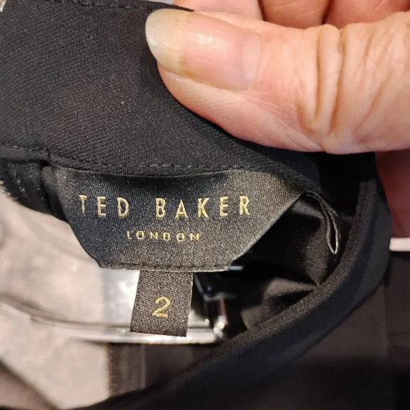 Ted Baker (London) NWOT Black Blouse Sheer 3/4 Balloon Sleeve Mock Neck  Size 2 - Picture 3 of 12